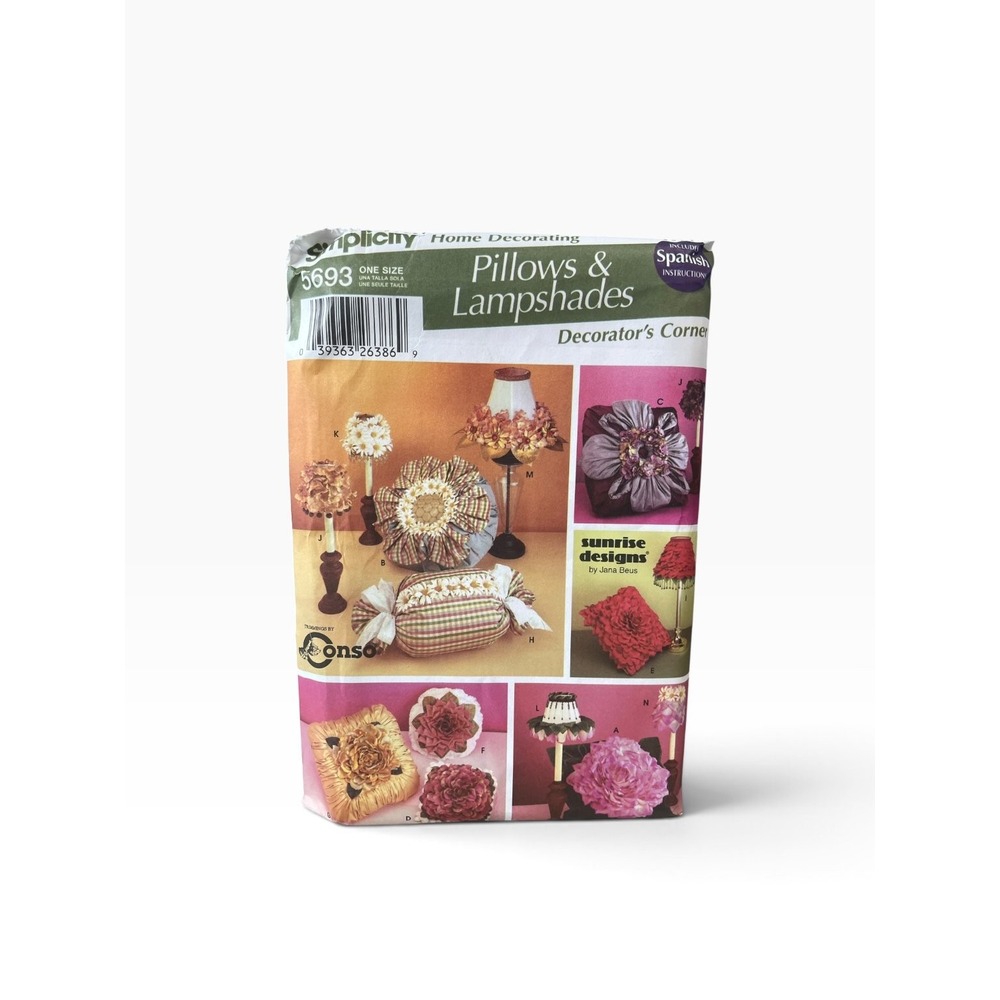 Simplicity Sewing Pattern 5693 Home Decor OS Multi Pillows Lampshades DIY Uncut